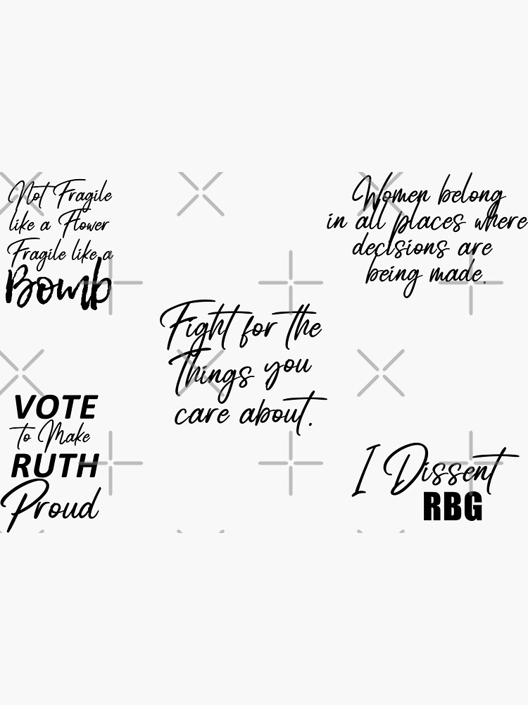 "RBG quotes two" Sticker for Sale by REApparelCo Redbubble