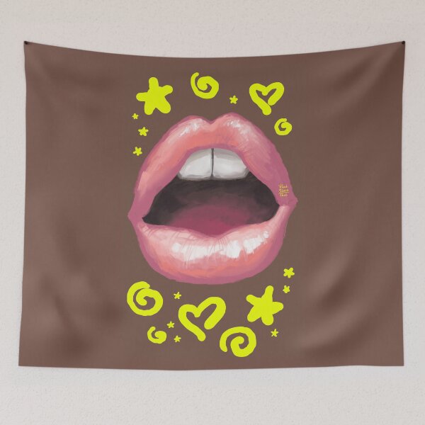 Item preview, Beautiful fashion lips. Sweet lovely sexy cute kiss. designed and sold by RukkiZukkiArt.