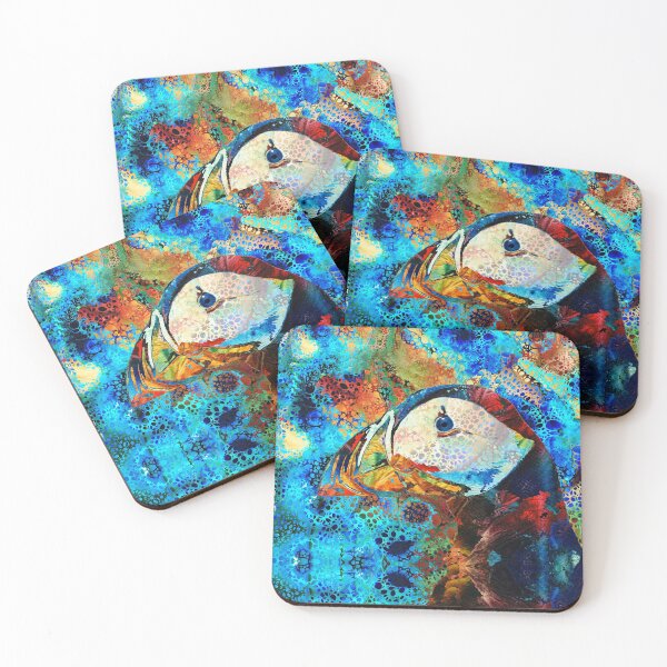 Item preview, Puffin Bird Art - Colorful Beach Wildlife - Sharon Cummings designed and sold by Sharon Cummings Art.