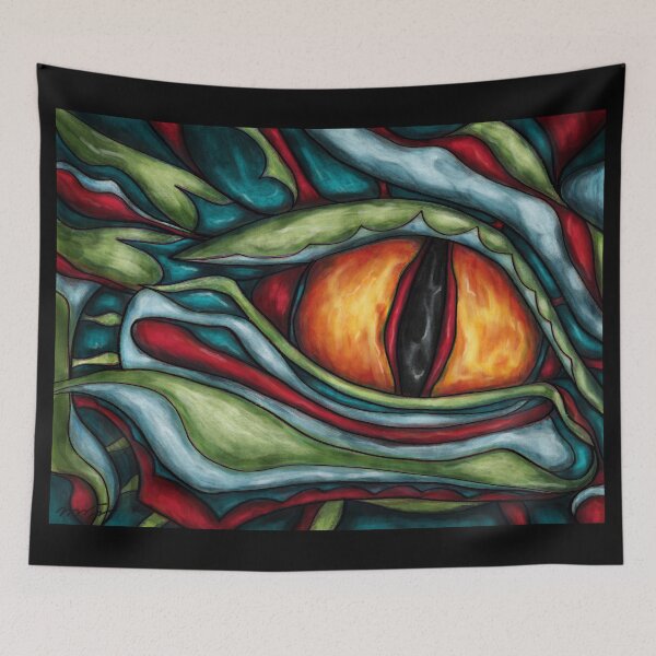 Item preview, Close-up dragon eye painting, fantasy dragon art designed and sold by NadiaChevrel.