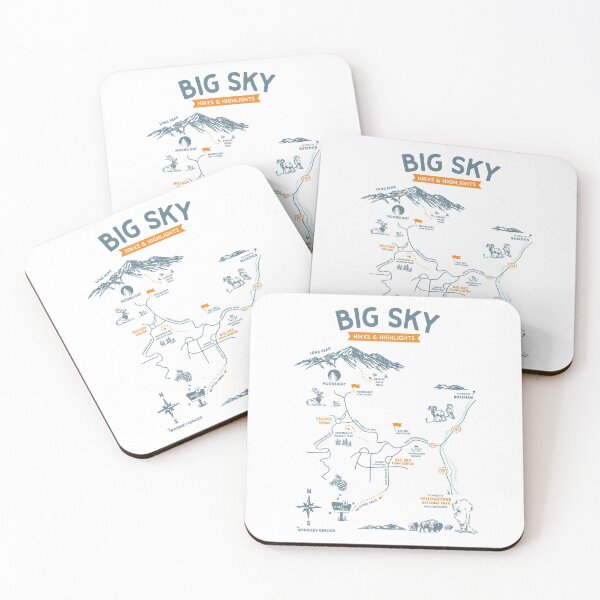 Item preview, Big Sky, Montana & Yellowstone National Park Hiking & Recreation Trail Map designed and sold by The Whiskey Ginger Design Shop.