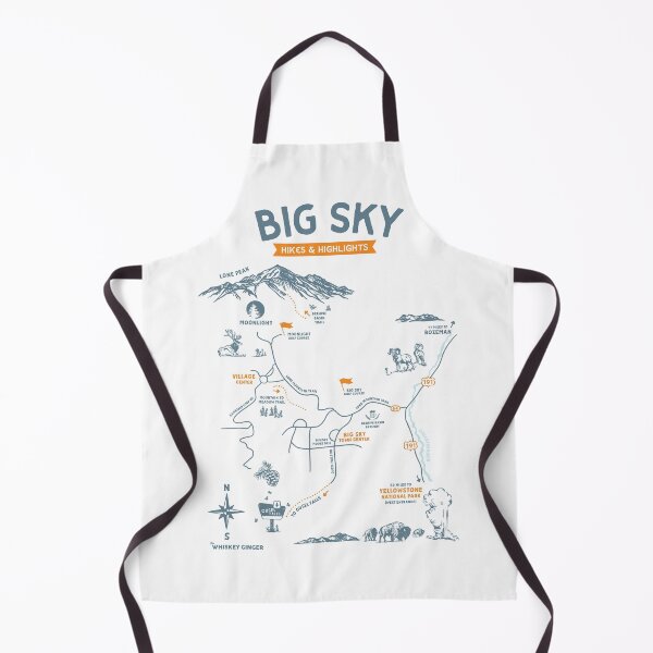 Item preview, Big Sky, Montana & Yellowstone National Park Hiking & Recreation Trail Map designed and sold by The Whiskey Ginger Design Shop.