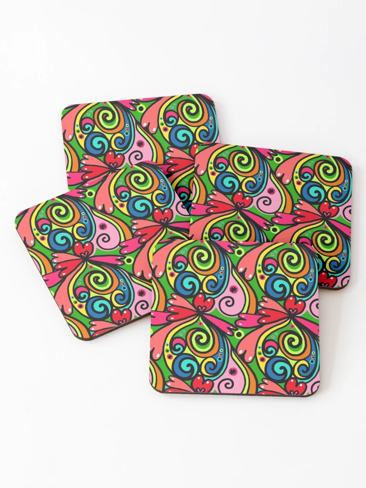 Thumbnail 1 of 5, Coasters (Set of 4), Abstract And Colorful Patterns designed and sold by CBNetwork.