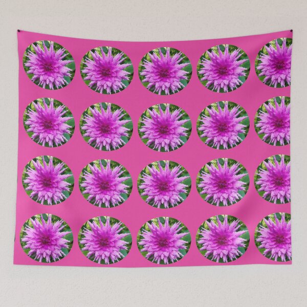 Item preview, Abstract Dahlia in bloom purple flower photography pink background designed and sold by OakendOriginals.