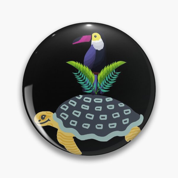 Item preview, Turtle with Tucan and flowers designed and sold by kocakashop.