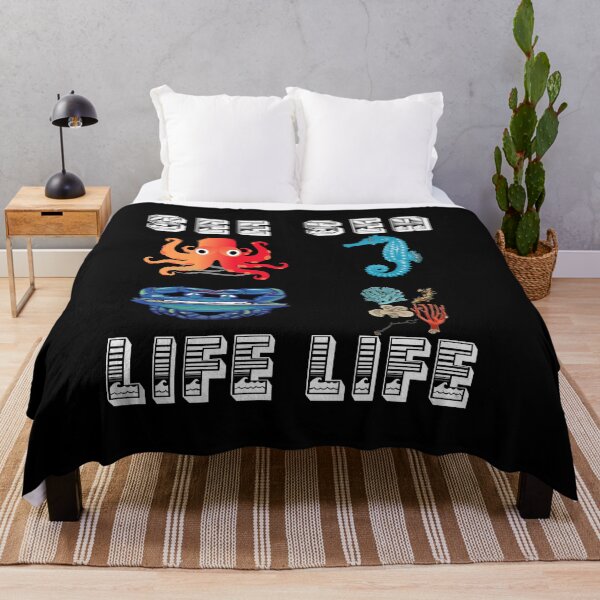 Item preview, See Sea Life Life Octopus Seahorse Blue Crab Coral Black designed and sold by KeysTreasures.