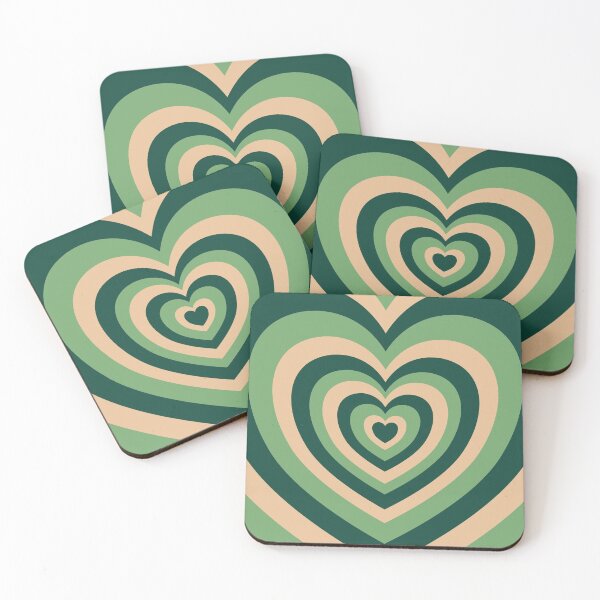 Item preview, Retro Hearts - Green Heart Pattern designed and sold by cannevas.