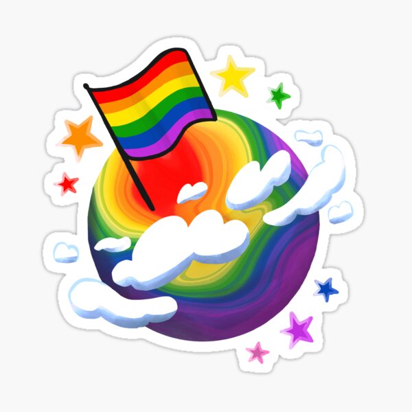 Item preview, Gay, LGBTQ Pride Planet Rainbow designed and sold by studioemrose.