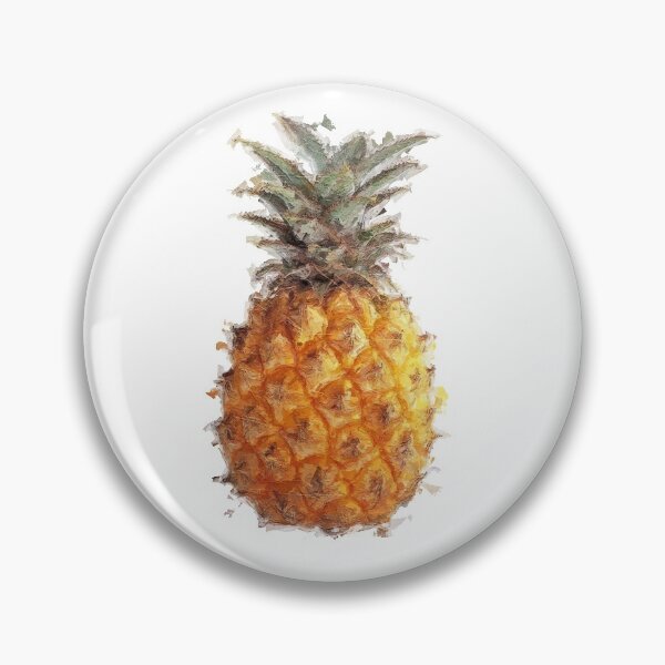 Item preview, Basic white BG painterly pineapple  designed and sold by theinkypensieve.