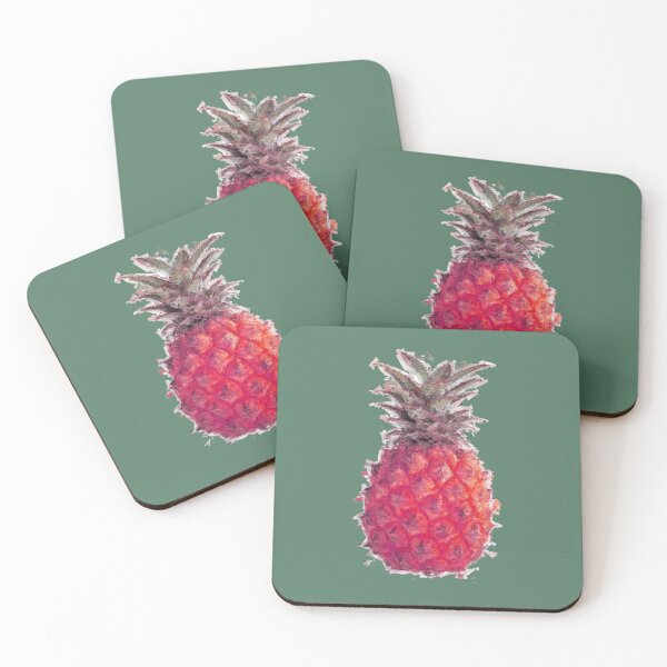 Item preview, Magic Red Pineapple on green background designed and sold by Thecolorschemer.