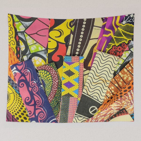 Item preview, African Fabric Patchwork Collage Art Patterns [#223] designed and sold by AfriStyleUK.