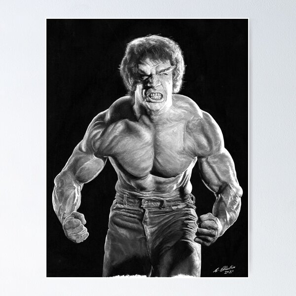 THE INCREDIBLE HULK LOU FERRIGNO ROARING GREEN IN TIMES SQUARE NEW YORK  POSTER