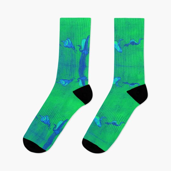 Item preview, Elegance in the Air Flying Heron Lime Green and Blue  Étienne-Jules Marey designed and sold by SpiritGifts.