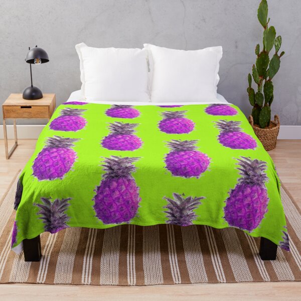 Item preview, Magic Magenta Pineapple on neon lime green background designed and sold by Thecolorschemer.