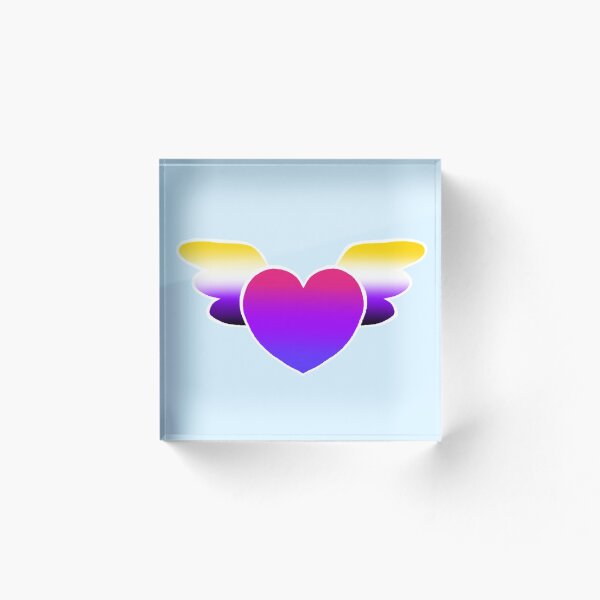 Item preview, Bisexual Heart with Nonbinary Wings designed and sold by castnoshadow.