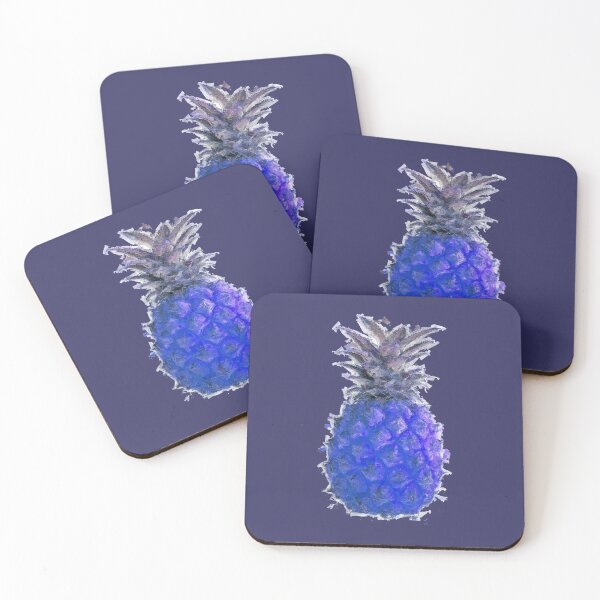 Item preview, Fantasy Blue Pineapple on sober blue background designed and sold by Thecolorschemer.