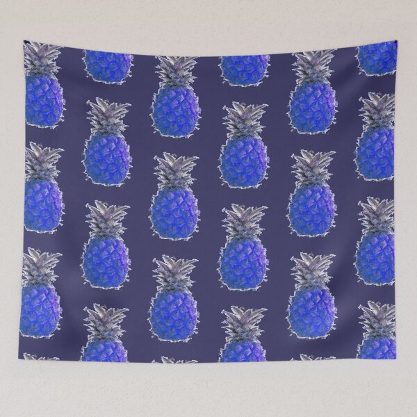 Item preview, Fantasy Blue Pineapple on sober blue background designed and sold by Thecolorschemer.