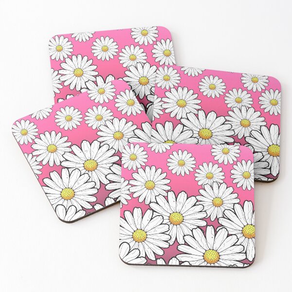 Item preview, Daisy pattern on gradient pink designed and sold by weilertsen.