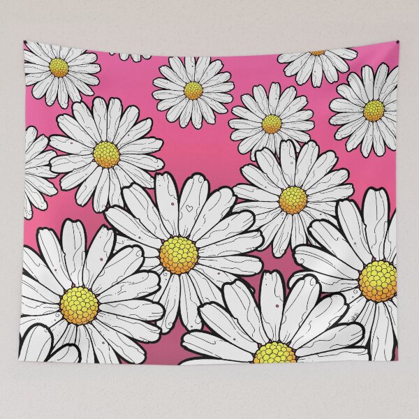 Item preview, Daisy pattern on gradient pink designed and sold by weilertsen.