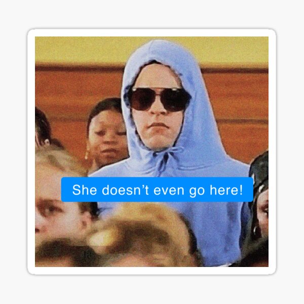 "Funny Viral Meme SHE DOESN'T EVEN GO HERE Tiktok Memes" Sticker for