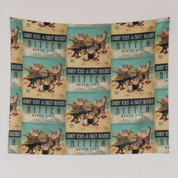 Item preview, Beach Life Sandy Toes Kittens funny gift for cat lovers designed and sold by Douglafa.