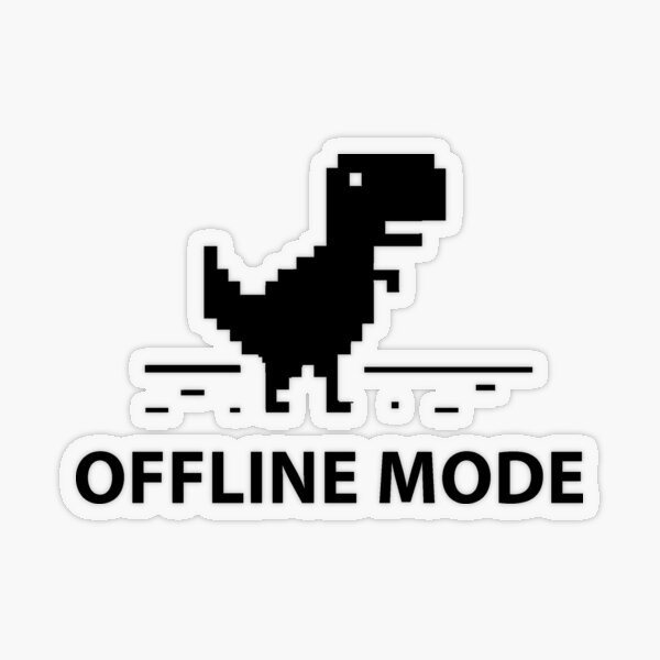 no internet dinosaur game Sticker for Sale by SWGAVA