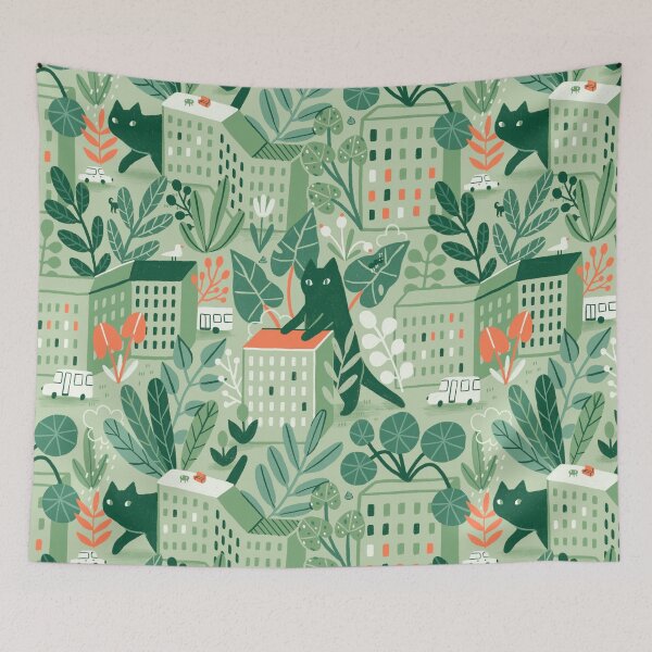 Item preview, Giant cats, plants and dormitory area. designed and sold by kostolom3000.