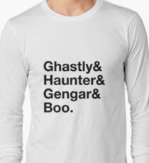 Stylish Pokemon T's | Ghastly & Haunter & Gengar & Boo | Black on Light Long Sleeve T-Shirt