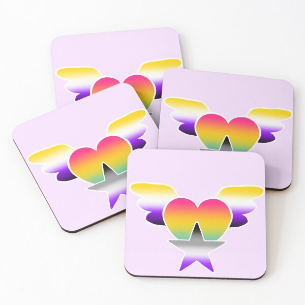 Item preview, Asexual Star and Pansexual Heart with Nonbinary Wings designed and sold by castnoshadow.