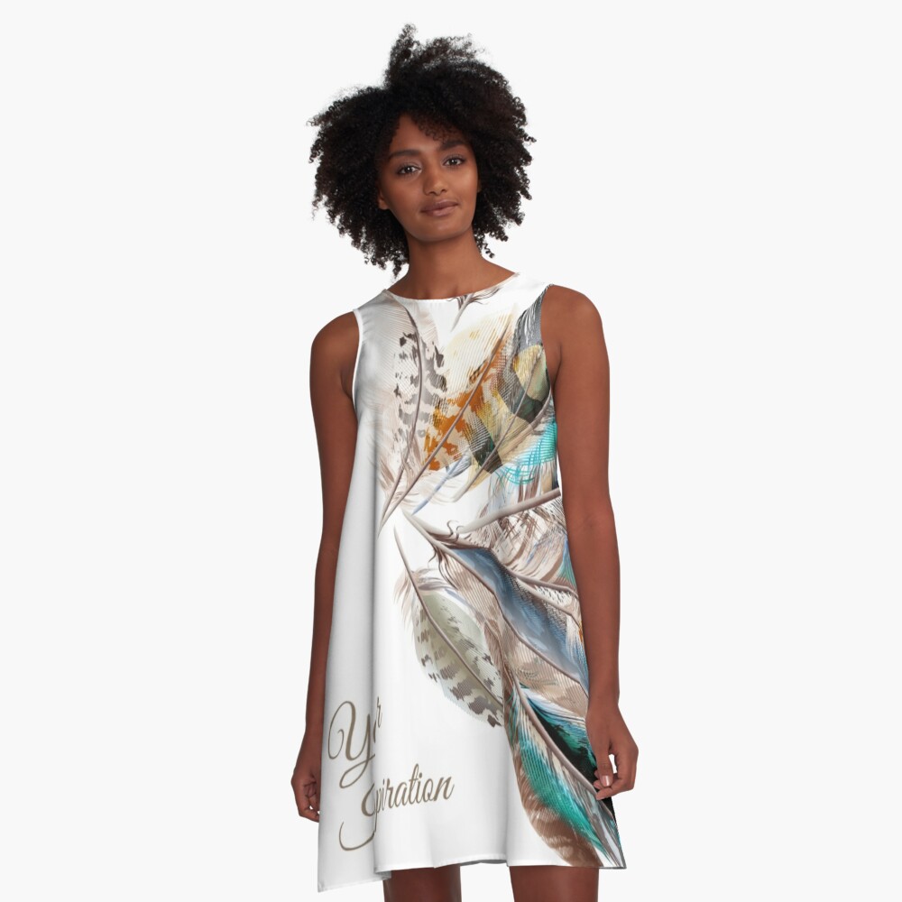 Your Inspiration - Multicolor Falling Feathers blue white brown