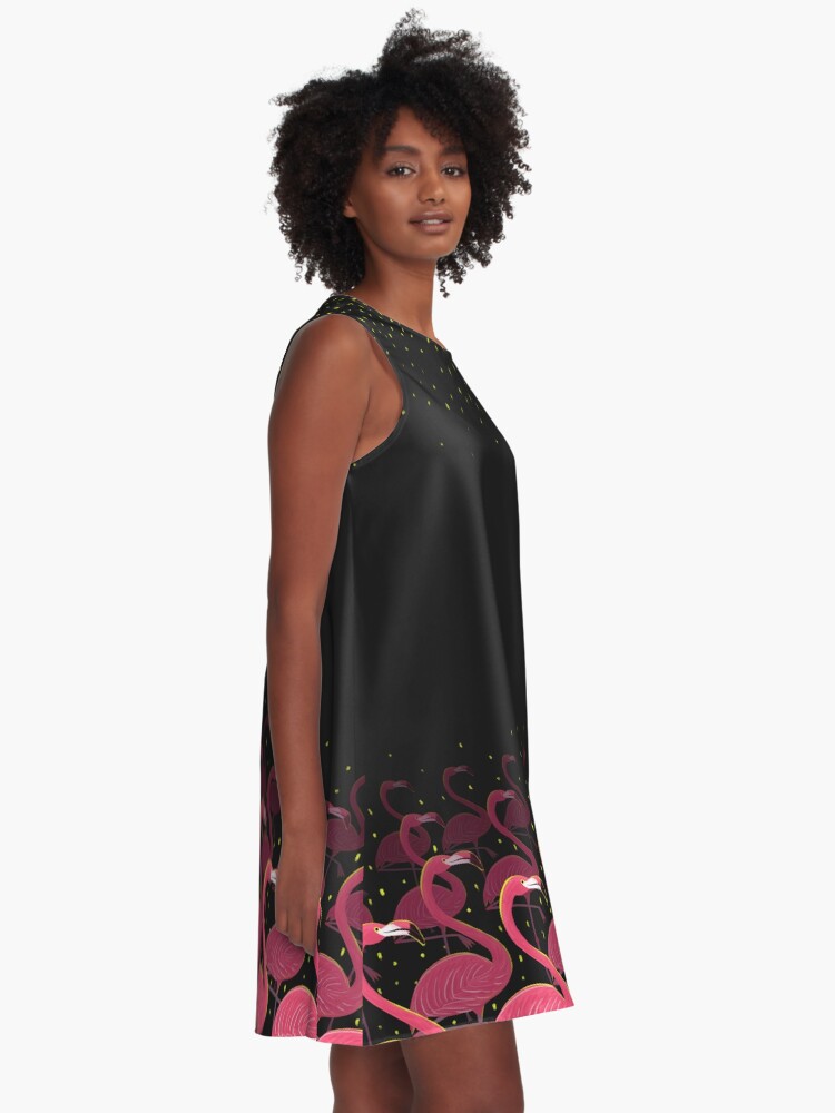 Thumbnail 2 of 4, A-Line Dress, Flamingo March designed and sold by kookylane.