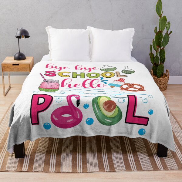 Item preview, Bye Bye School Hello Pool (v2) - funny summer quotes designed and sold by DebbisPalette.