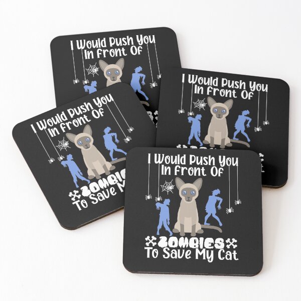 Item preview,  I Would Push You In Front Of  Zombies To Save My Cat, Cute Siamese Cat, Cat Lover Zombie Teez, Hungry Ghost, Halloween Gift For Boyfriend designed and sold by Rassitni.