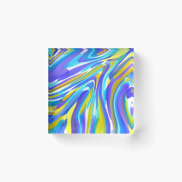 Item preview, Blue yellow mixed color marble abstract  designed and sold by Roselove4869.
