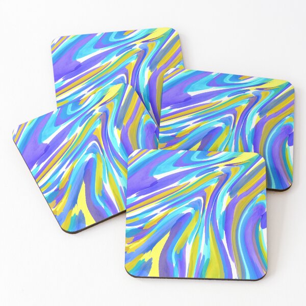 Item preview, Blue yellow mixed color marble abstract  designed and sold by Roselove4869.