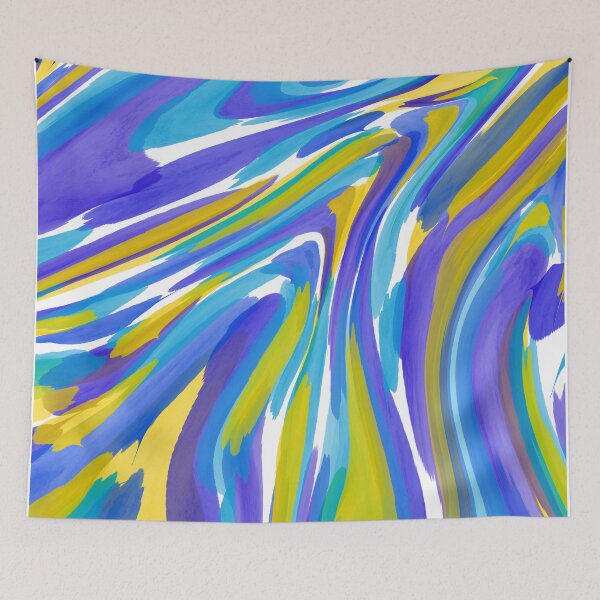 Item preview, Blue yellow mixed color marble abstract  designed and sold by Roselove4869.