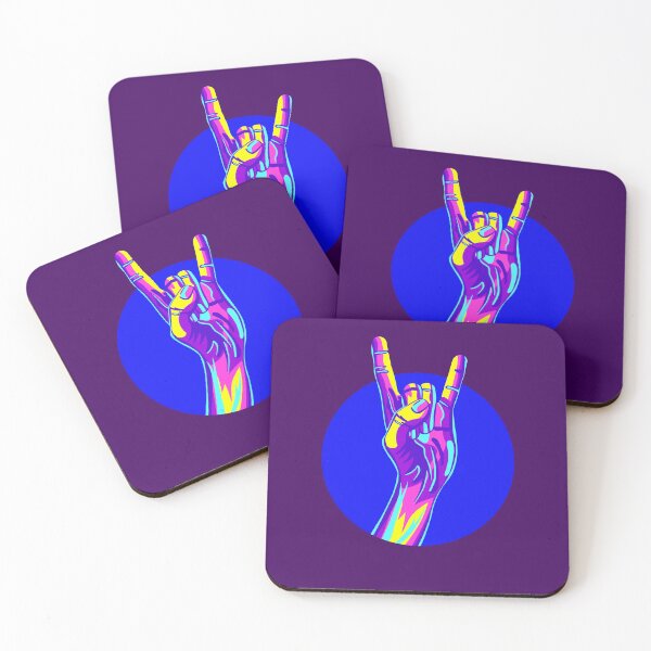 Item preview, Neon heavy metal hand symbol designed and sold by Funny Banana.