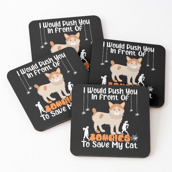Item preview,  I Would Push You In Front Of  Zombies To Save My Cat, Cute Japanese Bobtail Cat, Cat Lover Zombie Teez, Hungry Ghost, Halloween Gift For Boyfriend designed and sold by Rassitni.