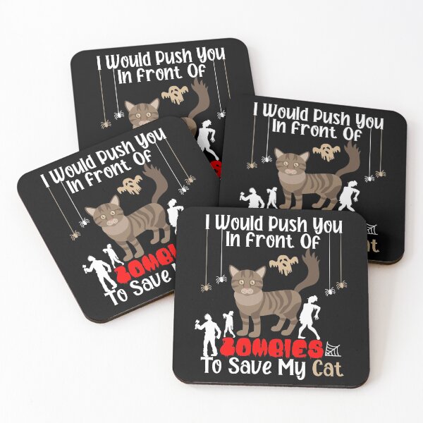 Item preview,  I Would Push You In Front Of  Zombies To Save My Cat, Cute Maine Coon Cat, Cat Lover Zombie Teez, Hungry Ghost, Halloween Gift For Boyfriend designed and sold by Rassitni.