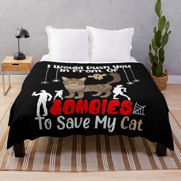 Item preview,  I Would Push You In Front Of  Zombies To Save My Cat, Cute Maine Coon Cat, Cat Lover Zombie Teez, Hungry Ghost, Halloween Gift For Boyfriend designed and sold by Rassitni.