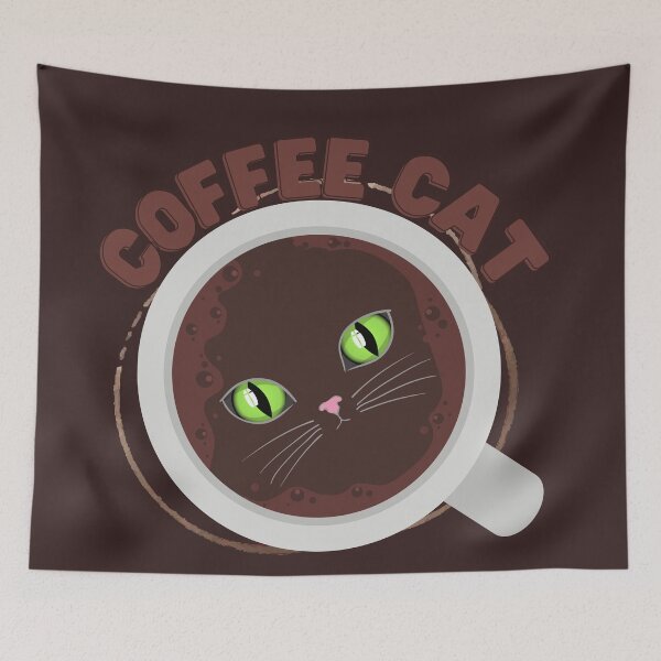 Item preview, Cute Brown Cat Looking through a Coffee Cup designed and sold by Mary Maple.