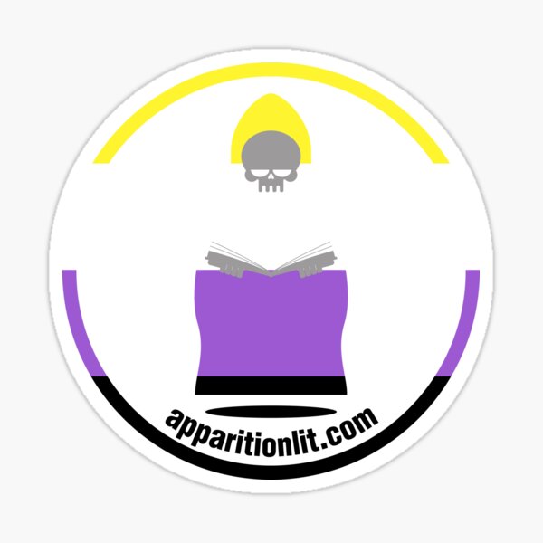 Non-Binary Pride Flag As The Apparition Lit Ghostie Sticker