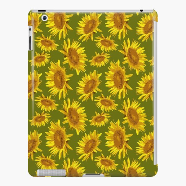 Sunny Sunflowers on Green Background iPad Snap Case
