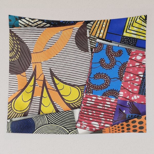 Item preview, African Fabric Patchwork Collage Art Patterns [#229] designed and sold by AfriStyleUK.