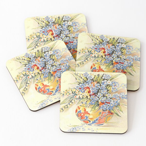 Item preview, Vintage 1930s painting of forgetmenots  designed and sold by South Devon Players Theatre Company- Fundraising.