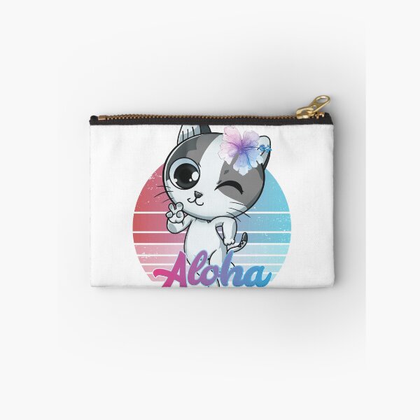 Item preview, Cute Chibi Cats - Aloha Summer - two cheeky cats by Cute Kawaii Art designed and sold by CuteKawaiiArt.