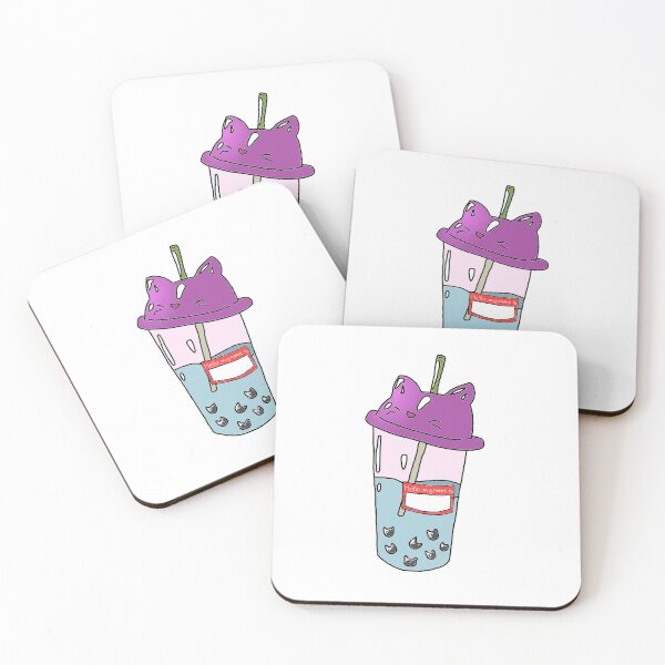 Item preview, kitty cat boba tea- "hello my name is" tag (add your own name) designed and sold by theAliCat.