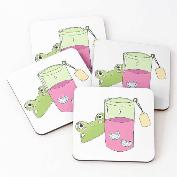 Item preview, Frog strawberry lemonade + frog ice cubes - green tinted cup - designed and sold by theAliCat.
