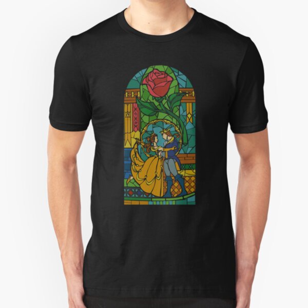 Beauty and The Beast - Stained Glass Slim Fit T-Shirt