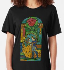 Beauty and The Beast - Stained Glass Slim Fit T-Shirt